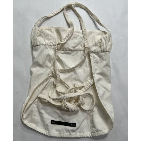 Tae Park Scrunchie Apron Top in White - Picture 4 of 6